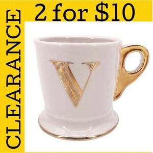 🟡 ANTHROPOLOGIE Initial V Coffee mug